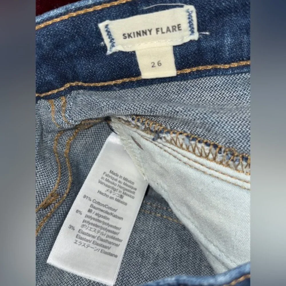 Madewell Blue denim Skinny Flare Jeans size 26 - Picture 5 of 5